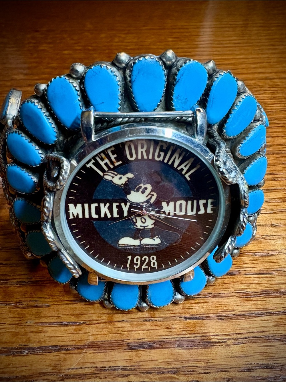Source Unknown Blue Stone Mickey Mouse Watch Bracelet (watch not working or neey